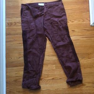 Anthropologie cropped linen pant